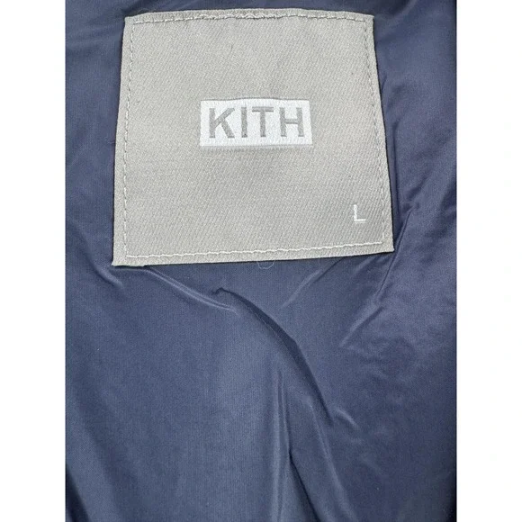 Kith Pinehurst Sherpa Fleece Jacket Mens Large Navy Paisley Snap Front Bomber - Picture 3 of 11